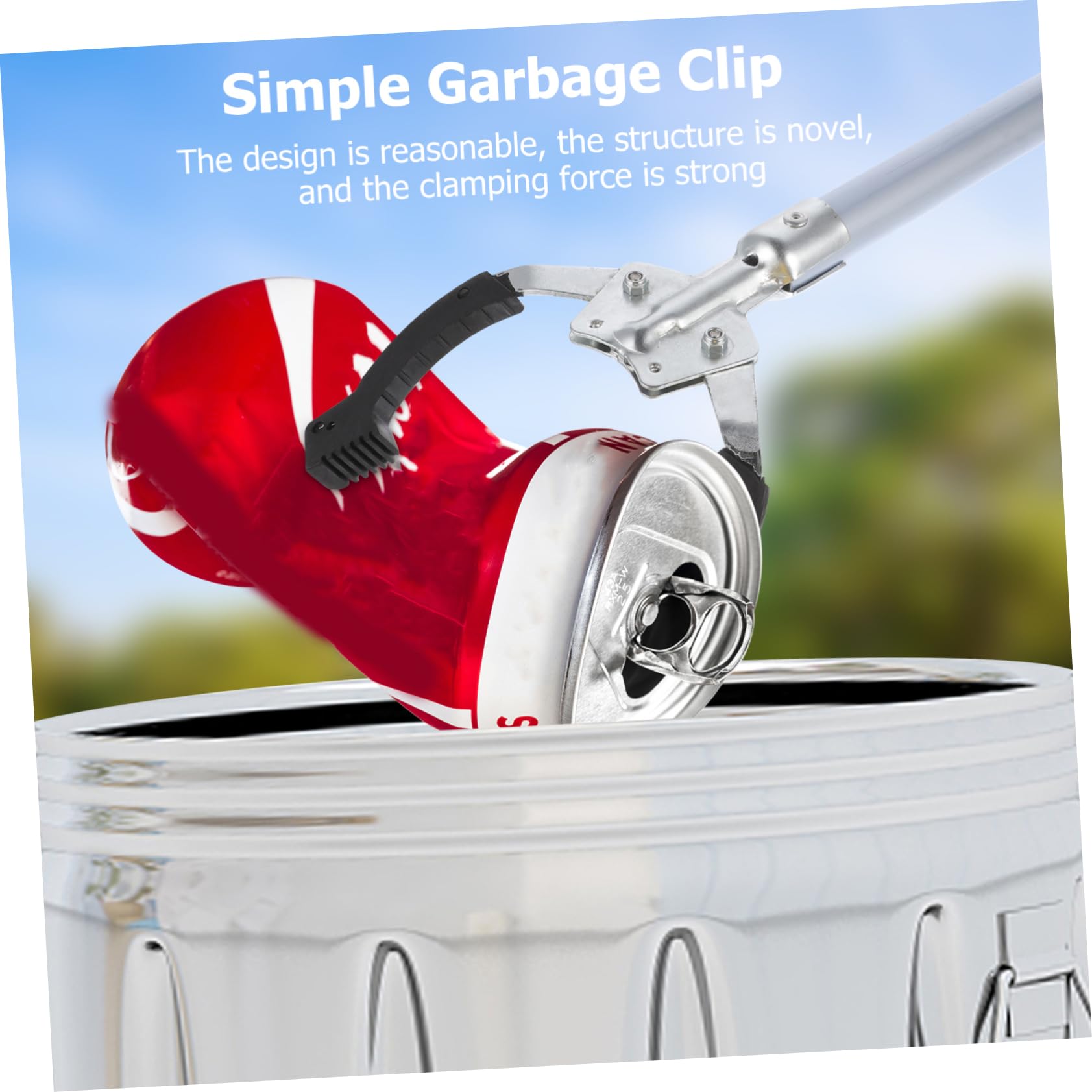 MUCKLILY Garbage Pick-up Clip Non-Slip Function 40cm Aluminum Alloy Garbage Rod for Practical Trash Clip