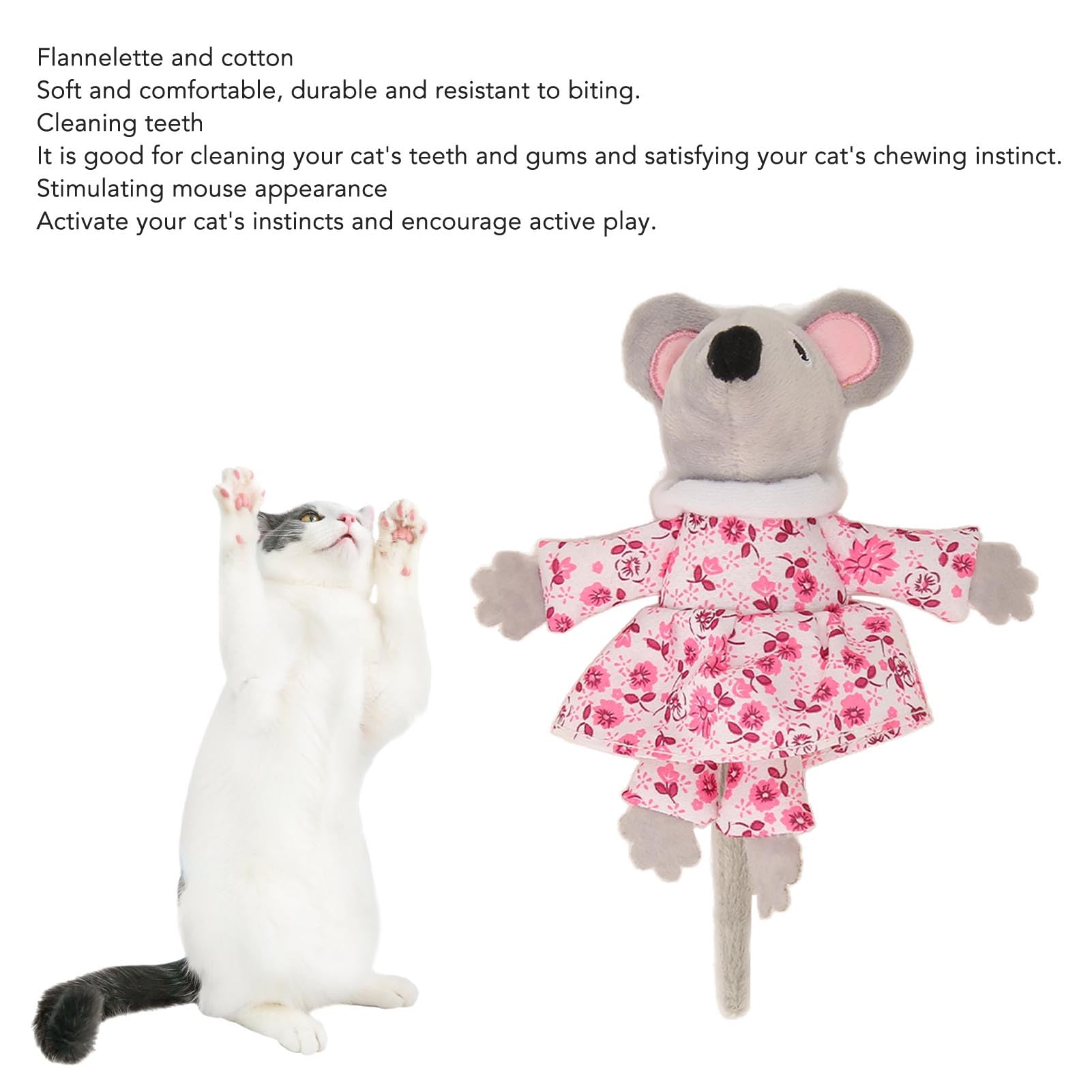 KIMISS Catnip Cat Pet Interactive Chewing Bite Resistence Boredom Reduction Cat Chewing Catnip Cat (), Pink