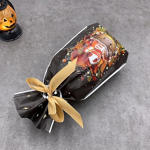 Miniatura 3 de VIFOME 24 bolsas de regalo de Halloween, bolsas de regalo de fiesta, bolsas de plástico con cordón, bolsas de dulces, bolsas de envoltura de regalo,
