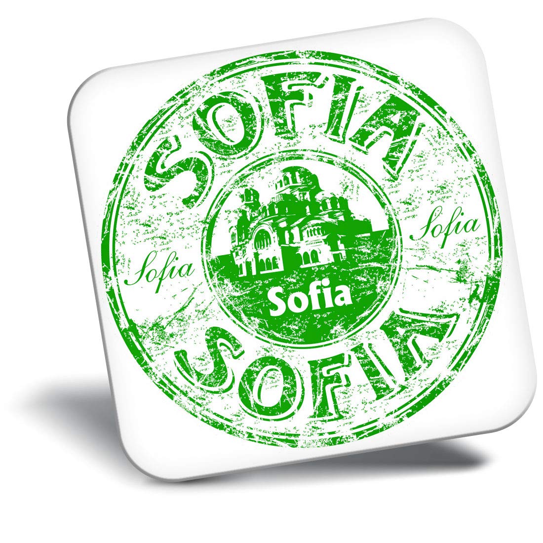 Destination Vinyl Ltd Fridge Magnet - Sofia Bulgaria Travel Stamp 5915