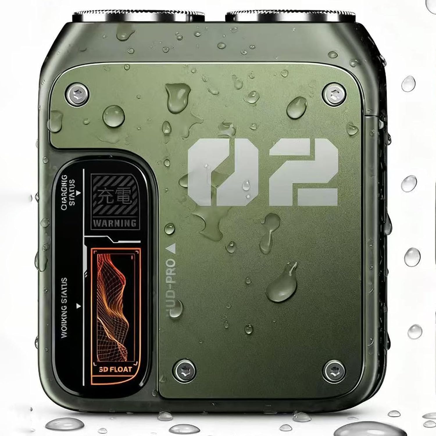 Mini Electric Shaver for Men, IPX7 Waterproof Rotary Dual Ring Shaver, 9000RPM USB-C Rechargeable Portable Travel Shaver, Wet/Dry Cordless Electric Razor for Face and Head (Green)