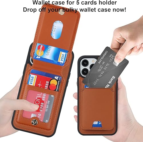 Miniatura 2 de Funda para iPhone 11 Pro Max con tarjetero de crédito, caja fuerte para iPhone 11 Pro Max, funda de cuero para mujer, compatible con mag Safe Wallet