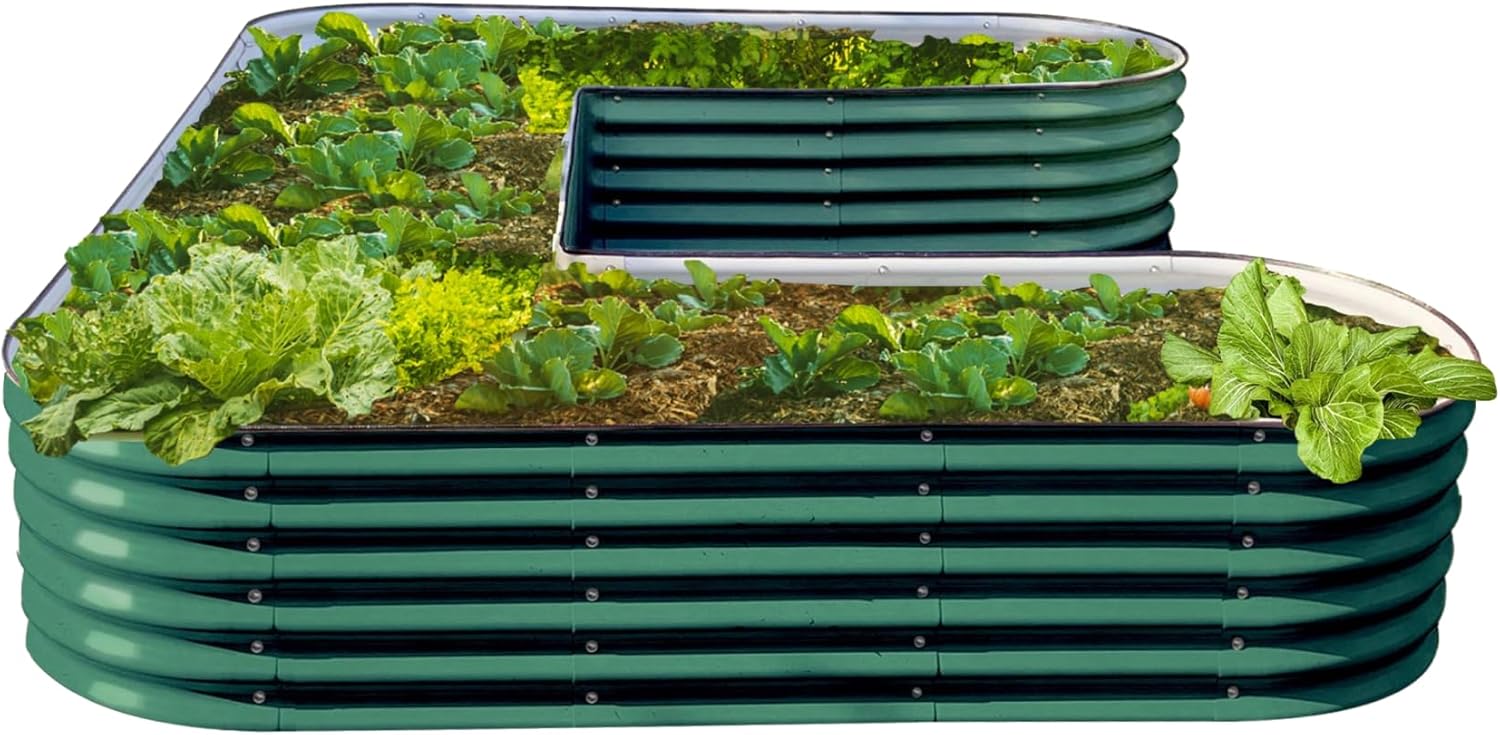 Vego garden 17" Tall UShape Raised Garden Bed Metal Raised
