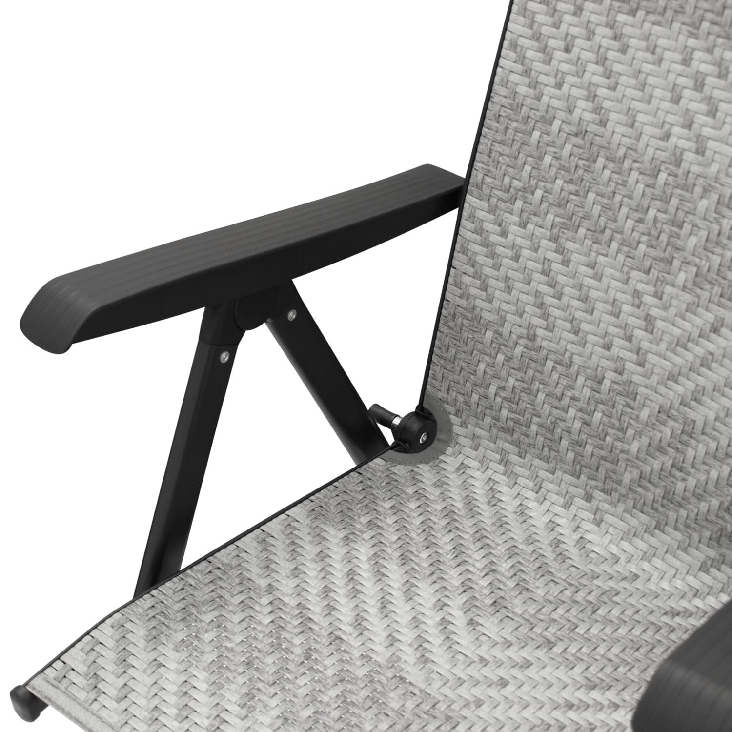 DEGAMO 2X Klappsessel Gartensessel Antibes Hochlehner, Metall und Polyrattan grau, 7-Fach verstellbar, faltbar, Outdoor