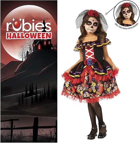 Miniatura 4 de Rubies Disfraz del Día de los Muertos para niña, talla M