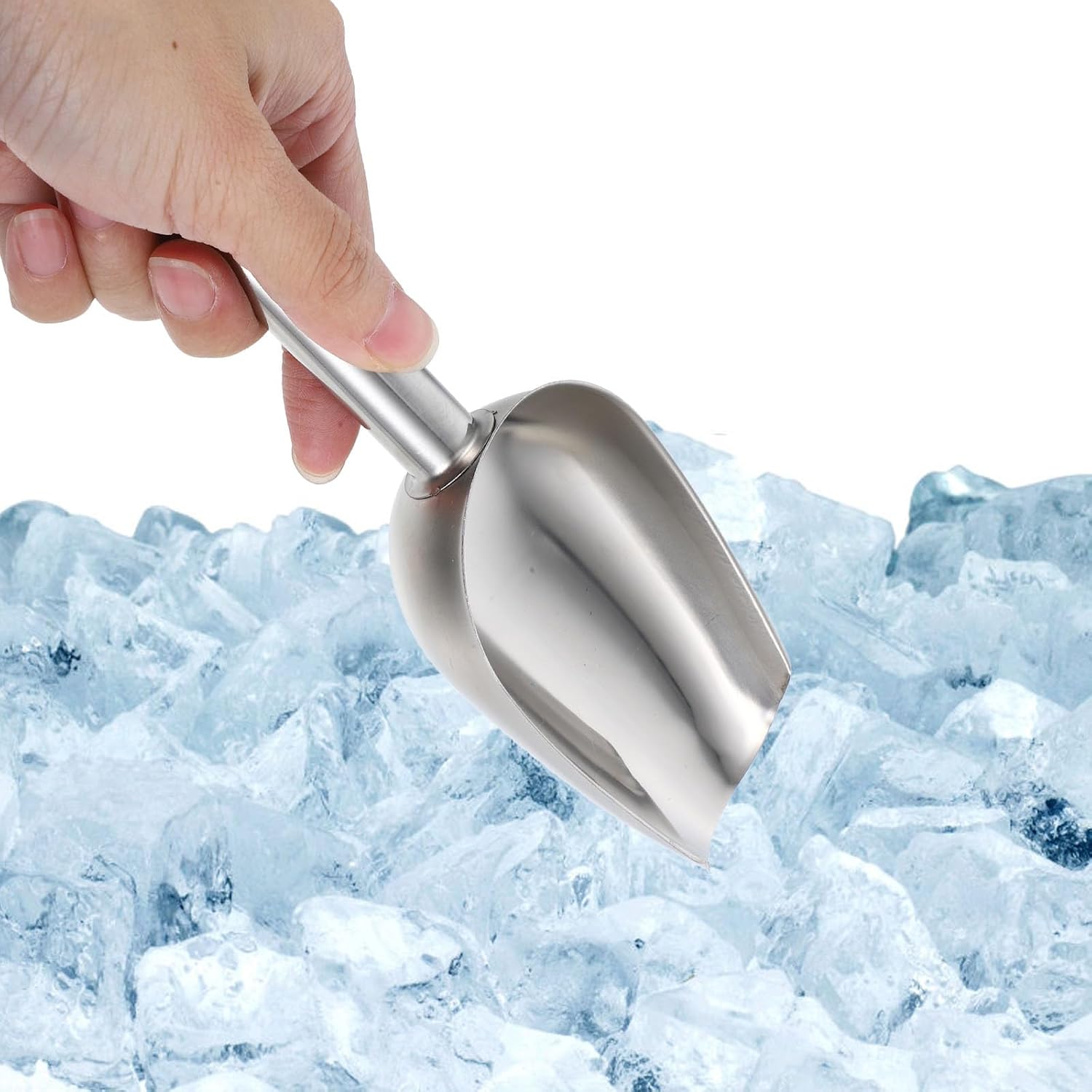 Stainless Steel Ice Tongs and Scoops Heavy Duty Metal Food Scoop and Ice Shovel with Tongs Ergonomic Handle Dishwasher Safe Compact Storage for Kitchen Bar Party Use