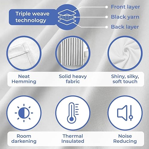 Miniatura 4 de Kotton Culture Cortinas semiopacas con pestaña superior, con aislamiento térmico, oscurecimiento de la habitación, lavables a máquina, paneles de
