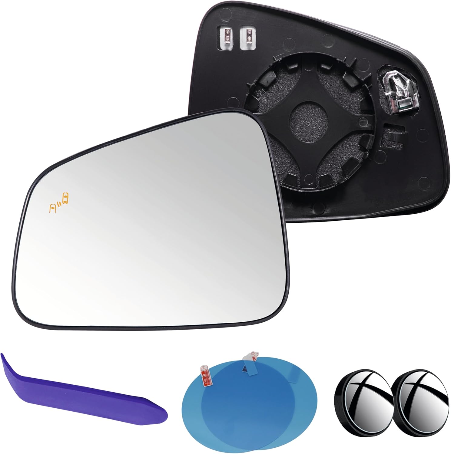 EAP Driver Side Mirror Glass Compatible With Chevrolet Trax 2015-2022, Buick Encore 2014-2022, Heated With Blind Spot, 95073342 42492864