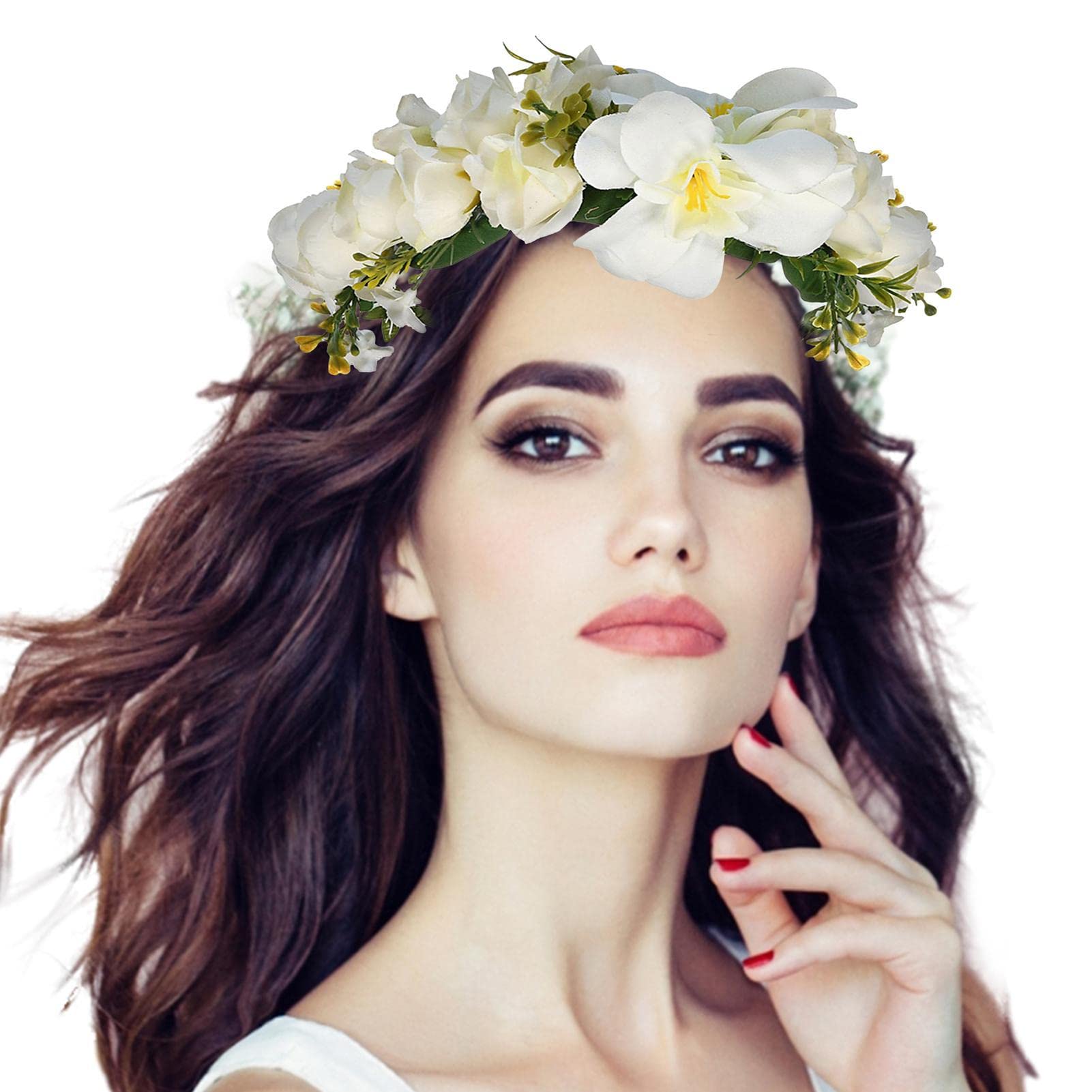 Corona Di Fiori Per Capelli - Fascia Floreale Boho Per Sposa E Feste