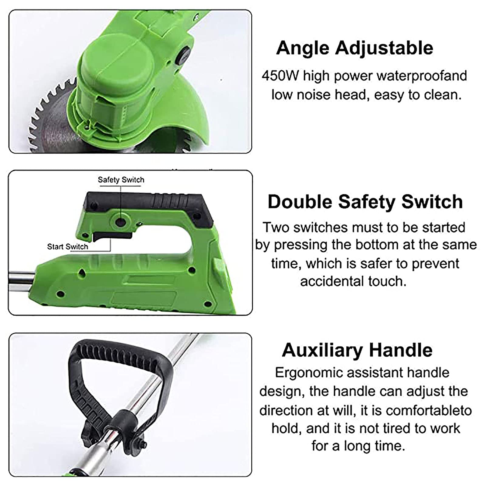 Tagliaerba wireless, tagliaerba per uso domestico piccolo con caricabatteria al litio 48V10000mAh Tosaerba elettrico per tagliare alberi da giardino, 2 batterie
