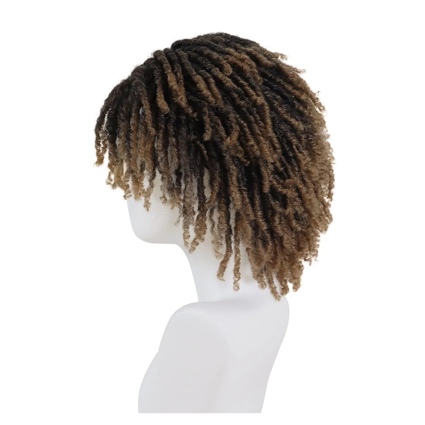 1 Szt. Peruka Z Dredami Fałszywe Dredy Włosy Syntetyczne Krótkie Kręcone Warkocze Peruki Dla Kobiet I Mężczyzn Afro Szydełkowe Męskie 14 Cali(Ombre Blonde)