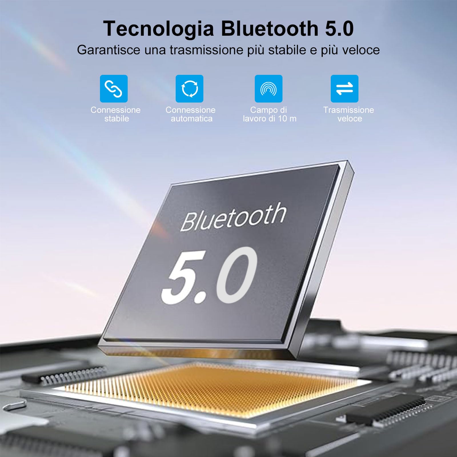 USB Trasmettitore Ricevitore Bluetooth 5.0, Adattatore Wireless Audio con 3.5mm AUX per TV/PC/Cuffie/Altoparlanti/Auto, bluetooth aux chiavetta, bluetooth per auto, Microfono Integrato