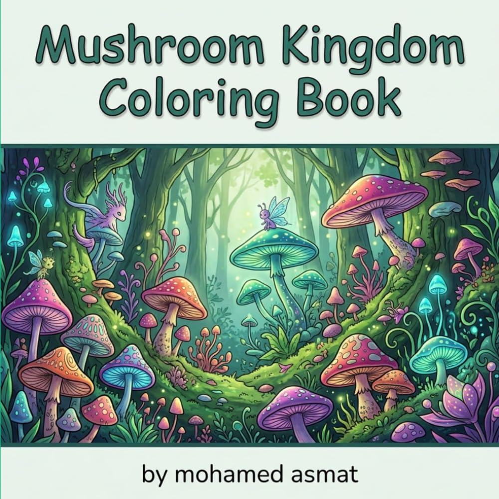 Mushroom Kingdom Coloring Book: Beautiful Botanical Fungi Designs for Nature Lovers and Stress Relief