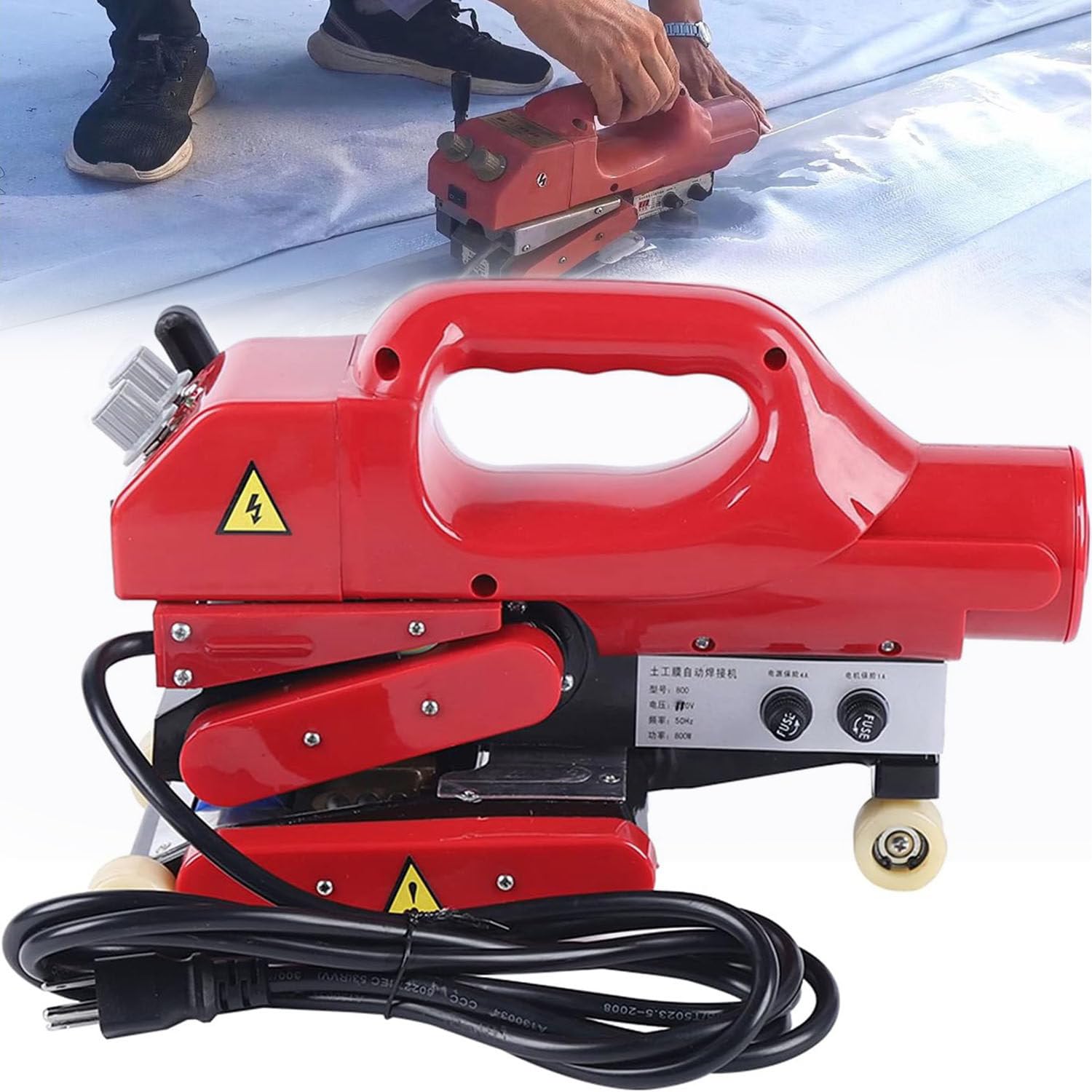 AYCDL Geomembrane Welding Machine, Hot Wedge Welder for Plastic Sealing, Climbing Welding Tool, 0.5-5m/min
