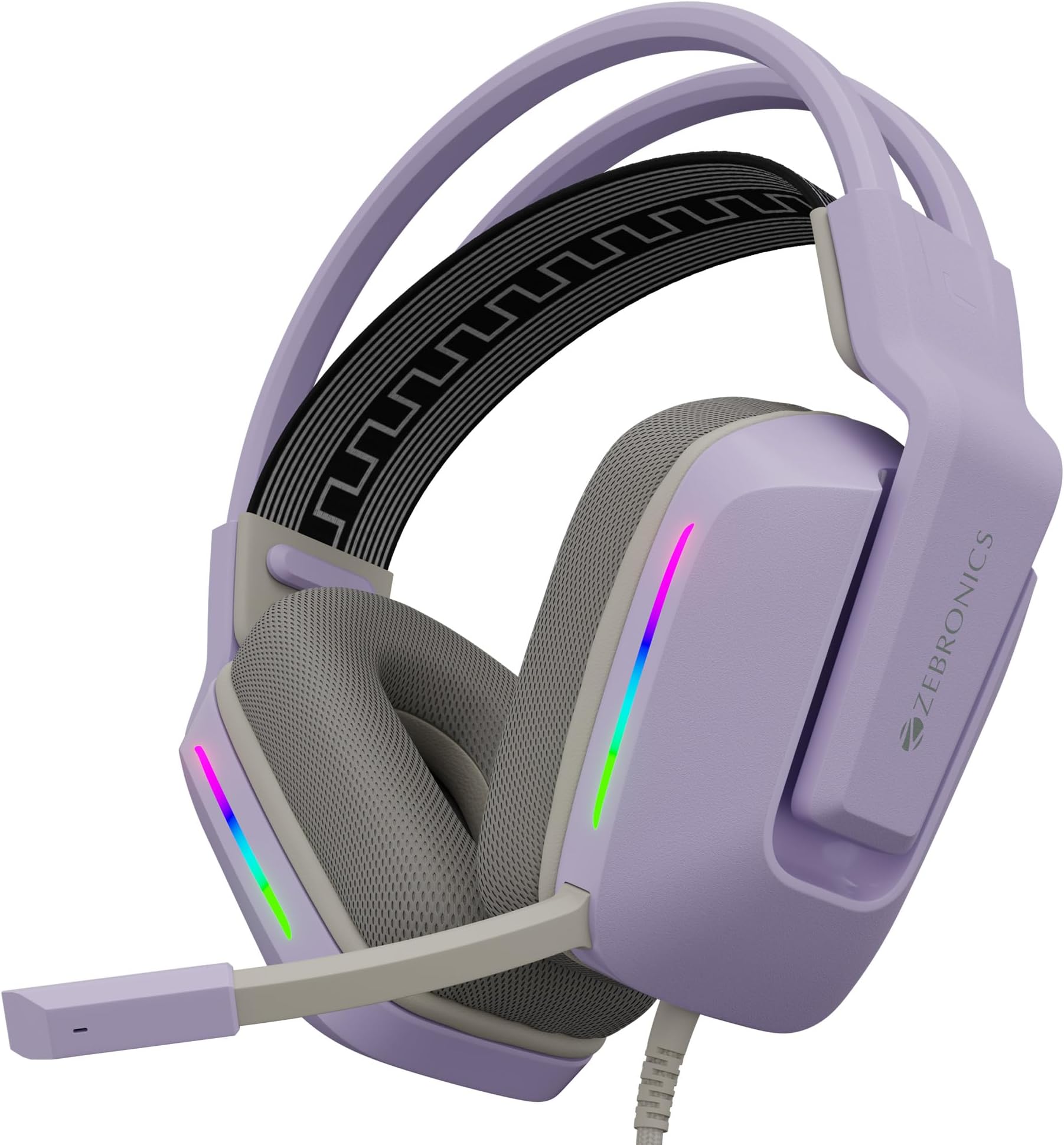 Havoc Premium Gaming Over Ear Wired Headphone with Dolby Atmos Subscription, 50mm Neodymium Drivers, Extra Soft Ear Cushion, Suspension Headband,Braided Cable (Purple)