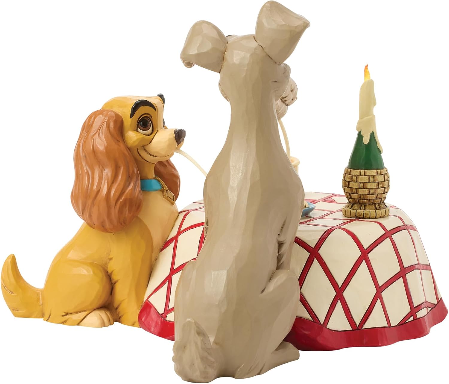 Enesco Disney Traditions by Jim Shore Lady and The Tramp Spaghetti Scene Light Up Figurine, 5.91 Inch, Multicolor