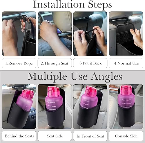 Miniatura 4 de Linkidea Soporte extra grande para botella de agua lateral para asiento de automóvil, compatible con EYQ de 128 onzas, botella deportiva Hydracy de