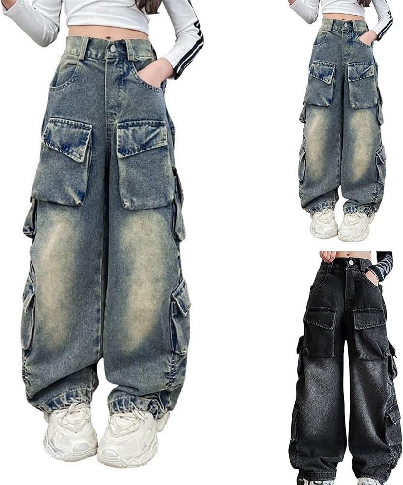 Amazon.com: Jeans for Teens Girl's Heart Pattern Denim Pants