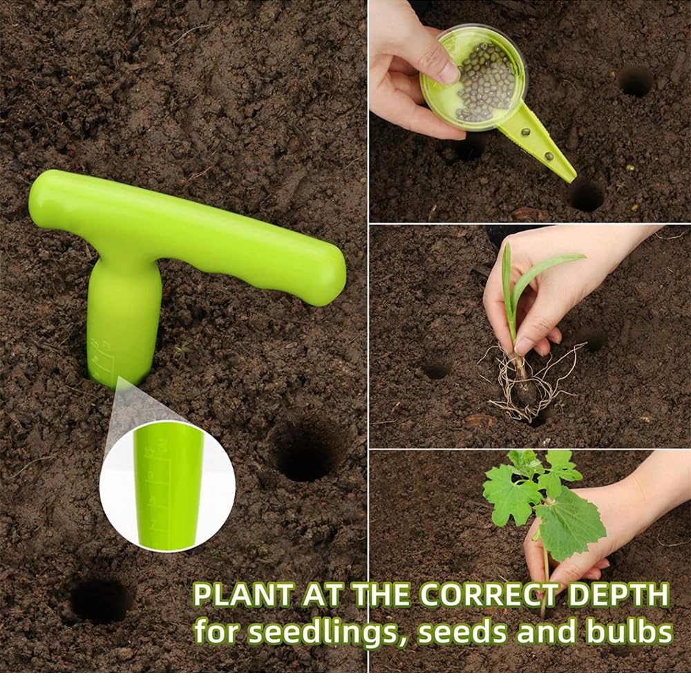 AORHOFJ Outil Jardinage Plantoir à Bulbes - Plantoir Précis Pour Légumes Et Fleurs Avec Échelle De Mesure