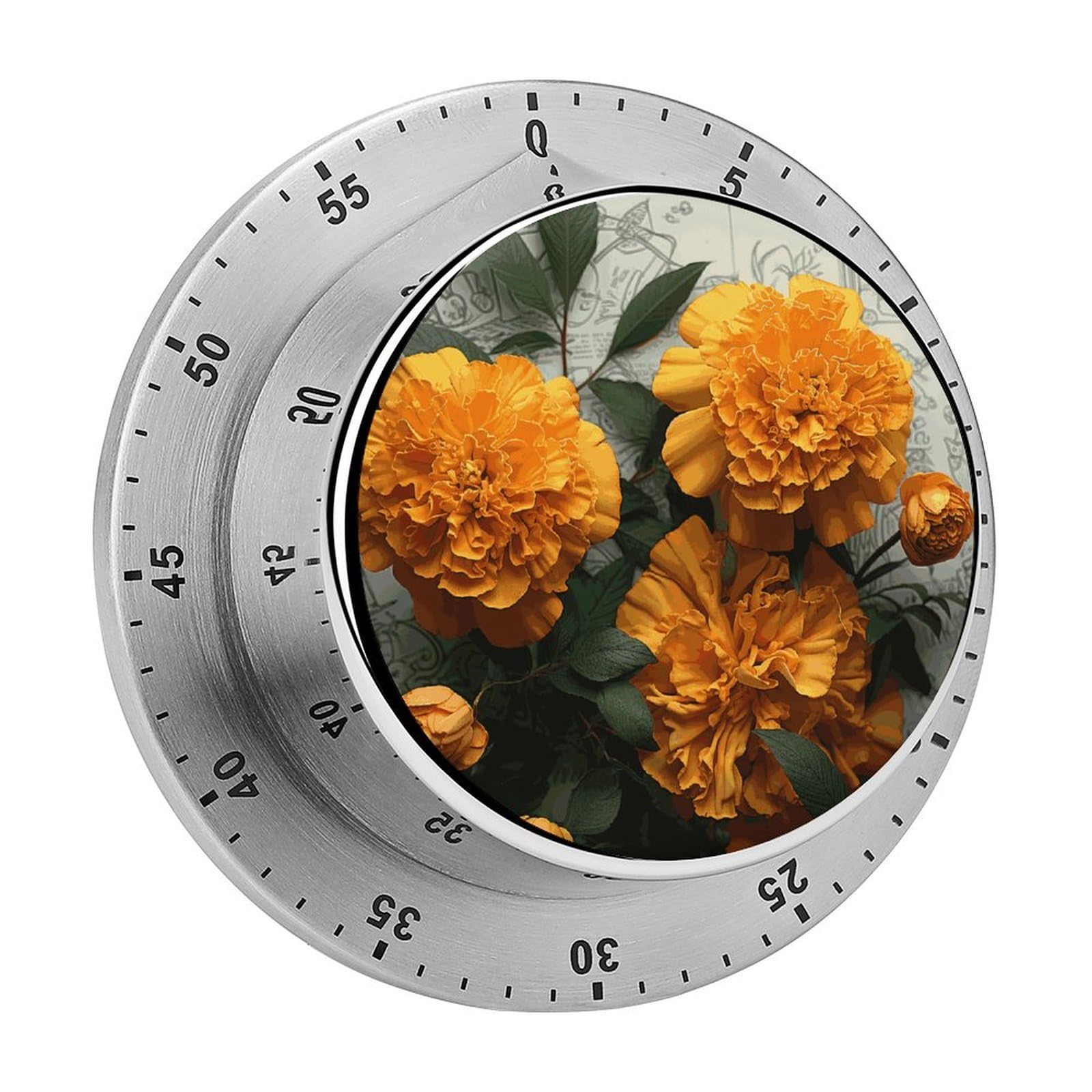 Marigold Visual Timer Cute Desk Timers No Batteries Required Magnetic Indoor Countdown Timers Loud Alarm Exquisite Manual Time Timer Clock for Gift