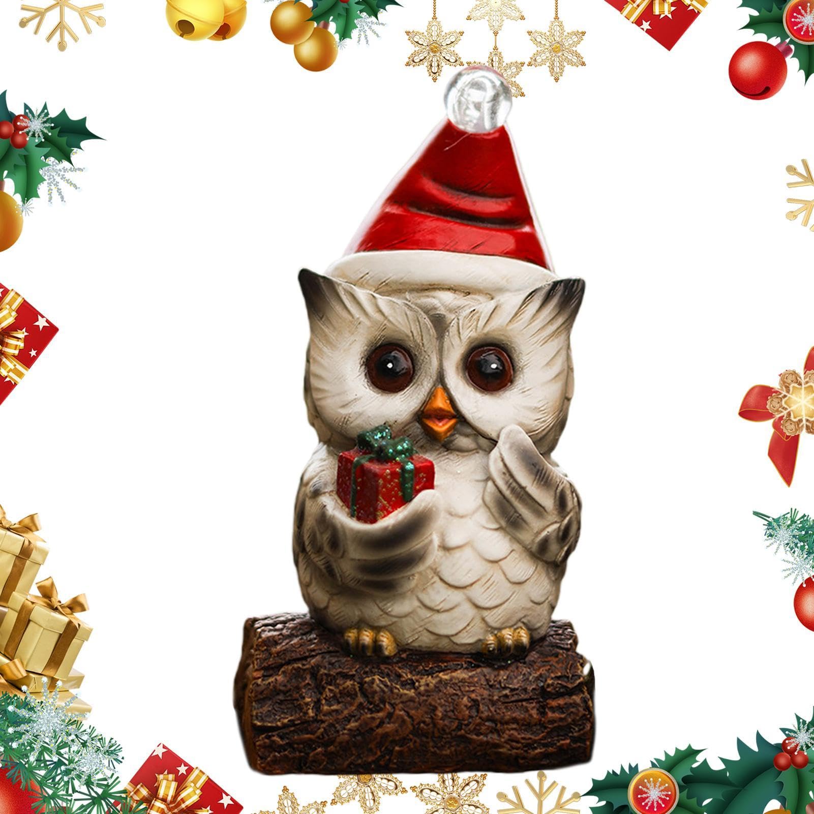 Amazon.co.jp: ライト付きフクロウ | 樹脂製 クリスマス デスクトップ