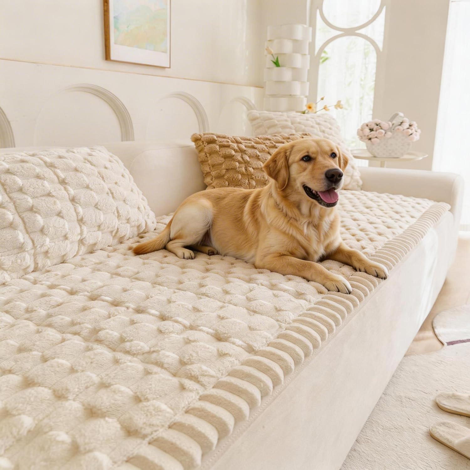 Pet Couch Cover for Dogs Washable Pet-Friendly Dog Sofa Protector for Furniture Boho Pets Mat for Couches and Sofas