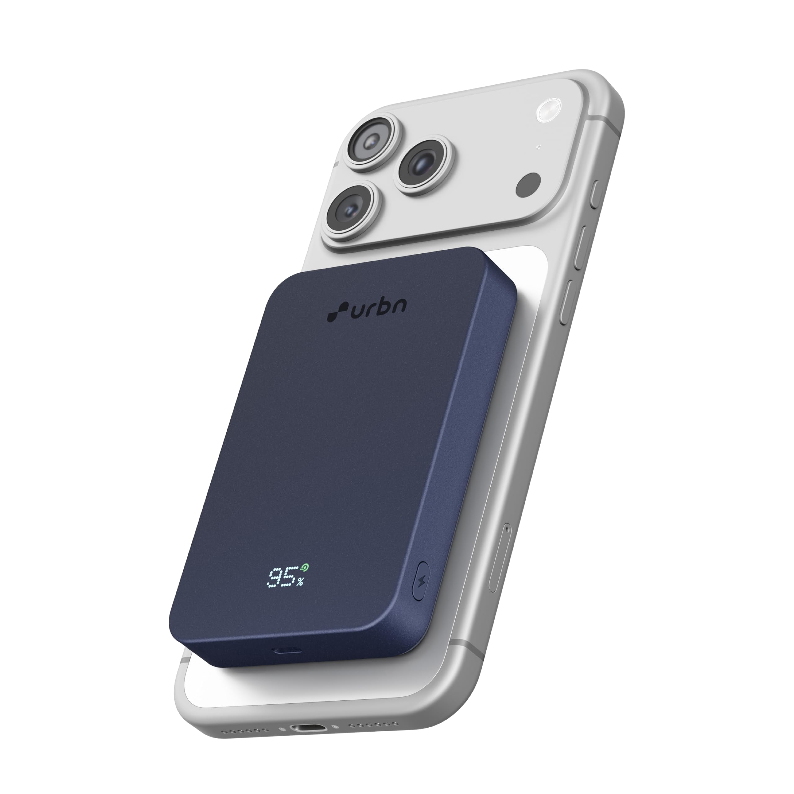 URBN 10000mAh MagTag Qi2 Wireless Power Bank | 15W Magnetic Wireless Charging | 20W USB-C PD Fast Charging | LED Display | Premium Metallic Finish | 1 Year Warranty (Blue)-image-34