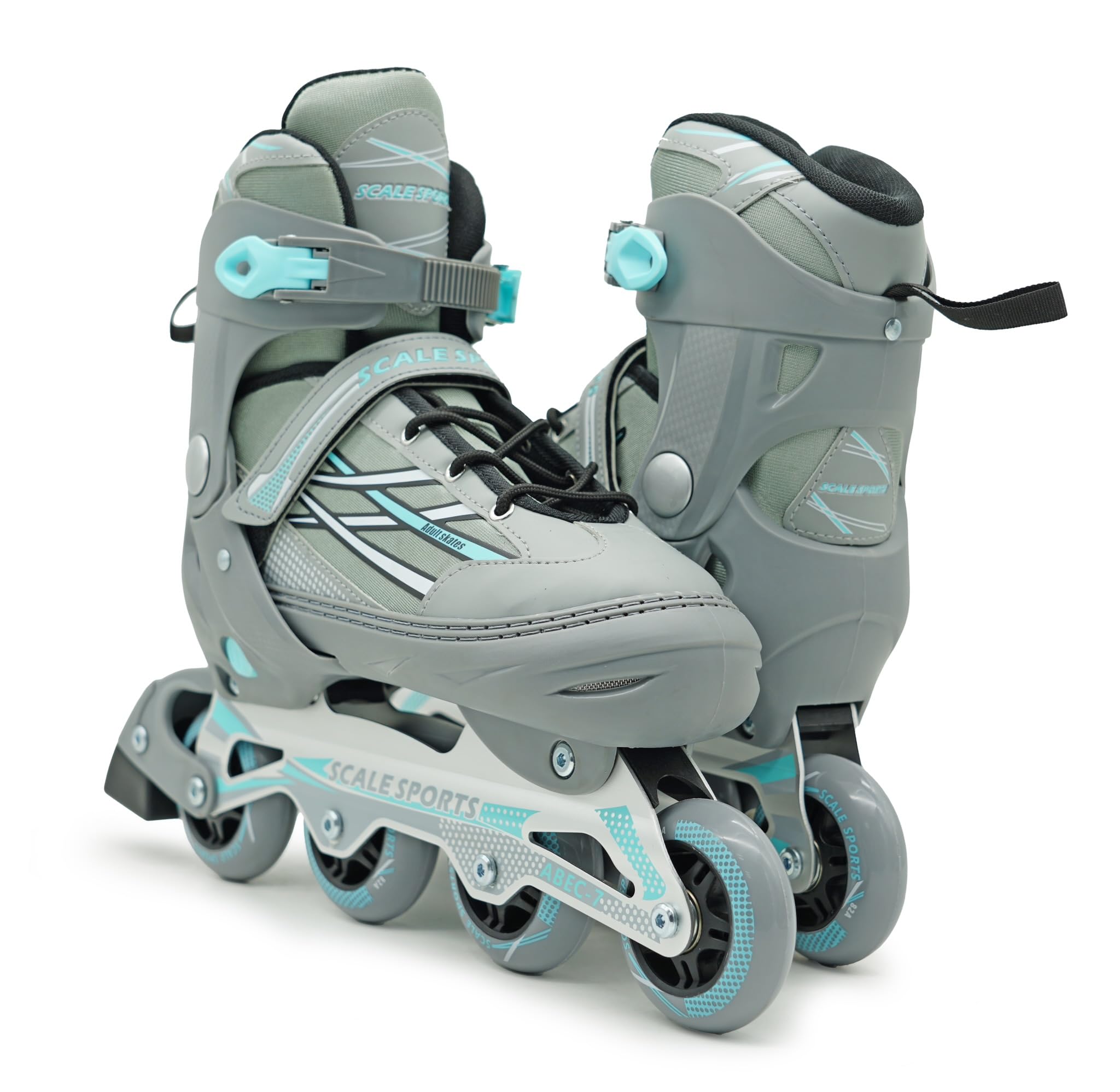 Scale Sports - Adjustable Inline Roller Skates for Adult and Teenagers XL (41–44) UK 7.5–9.5 – Comfortable Stylish Design with ABEC-7 Bearings, Ideal for Beginners, Women, Boys and Girls
