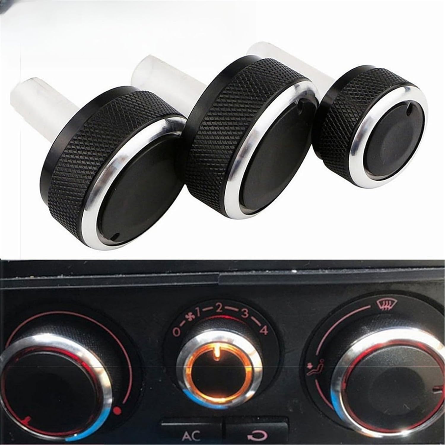 Car Air Conditioning Control Switch Button Compatible for VW GOLF 4 MK4 Passat B5 Bora(Black)