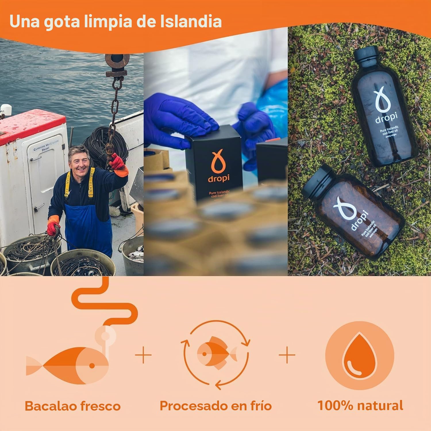 Dropi Puro Icelandic Cod Hígado Óleo - Exceso Virgen 180 cápsulas