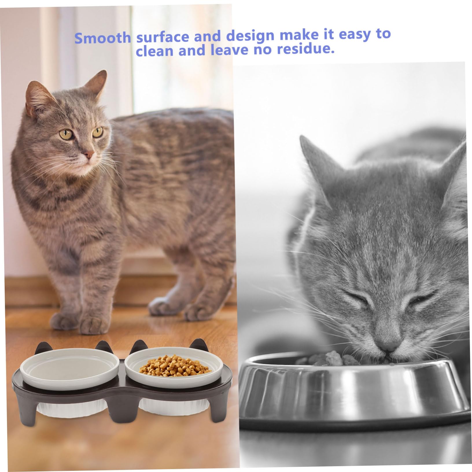 UKCOCO Gamelle pour Chat Céramique Antidérapante Pratique pour Nourrir Chat et Chaton avec Support Solide et Facile à Nettoyer