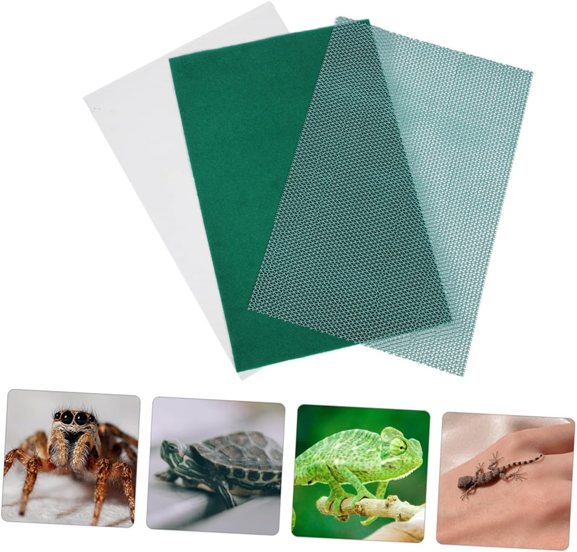 Reptile Carpet Mat Liner for Tortoise Bedding and Pet Terrariums Cage Mat Easy-Clean Reusable Substrate for Reptile Breeding Cage Green