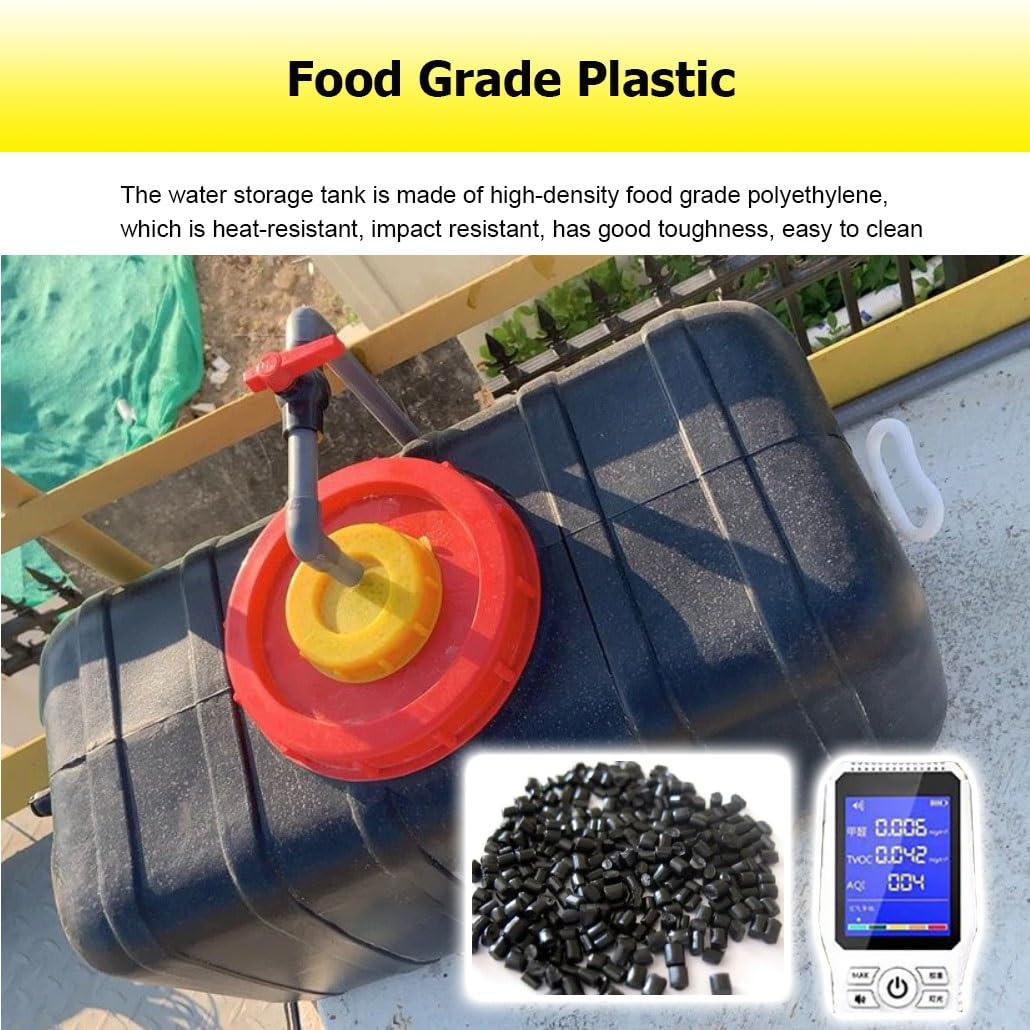 Bidón de Agua Potable contenedor de Agua Alta Capacidad depósito de Agua con Grifo de Bidón Garrafa Plástico Alimentario para Camping Emergencia(Coloour: Black,Size: 80L/21.1Gal)(80L/21.1Gal)