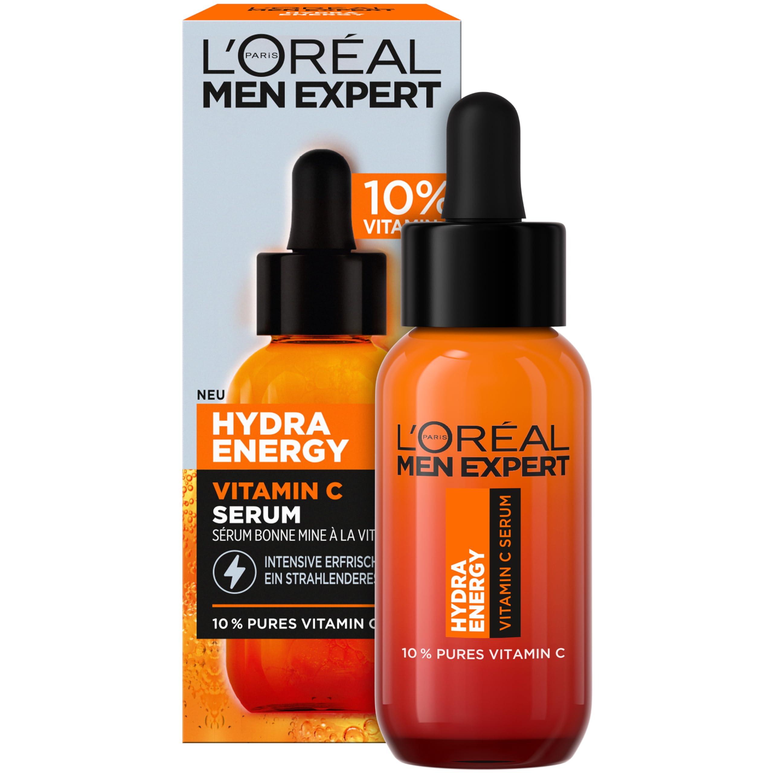 L'Oréal Men Expert kühlendes Anti-Glanz Pflegeset für Männer, Mit XXL Gesichtspflege, Gesichtsserum und Augen Roll-On, Set für Herren mit Feuchtigkeitspflege Anti-Müdigkeit, Hydra Energy, 3-teilig