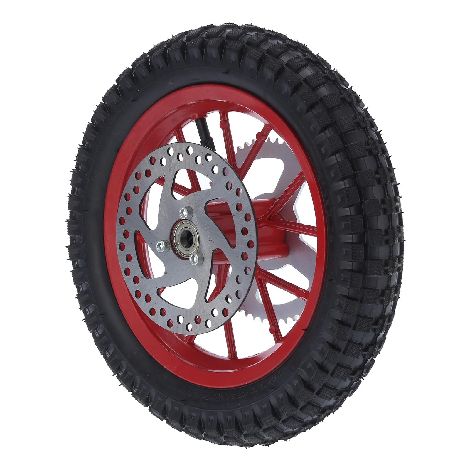 Tylne Koło Roweru Mini 12,5 X 2,75 Cala Przeciwpoślizgowy Stop Stali, Doskonała przyczepność, Gruba Dętka, łatwa Instalacja, Akcesoria Rowerowe, Guma + Stop Stali, do 2-suwowego (C (czerwony))