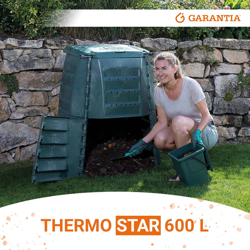 GARANTIA Thermo-Star Komposter 600 Liter grün - Komposter Garten, Schnellkomposter, Kompost, Thermokomposter, Biomüll Behälter, Biomüll, Komposteimer, Schnellkomposter Garten, Compost Bin