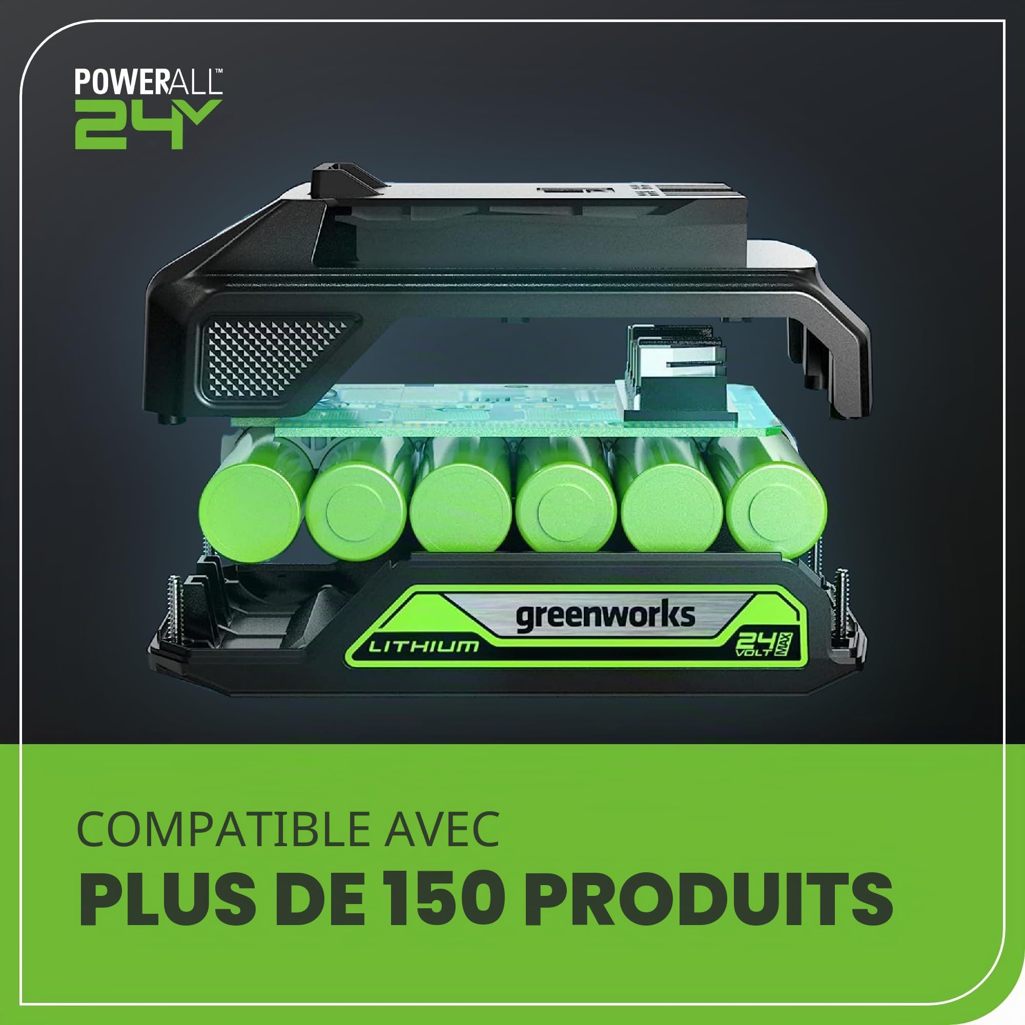 Greenworks Agrafeuse couronne 24 V 3/8" avec batterie 2Ah et chargeur 2A