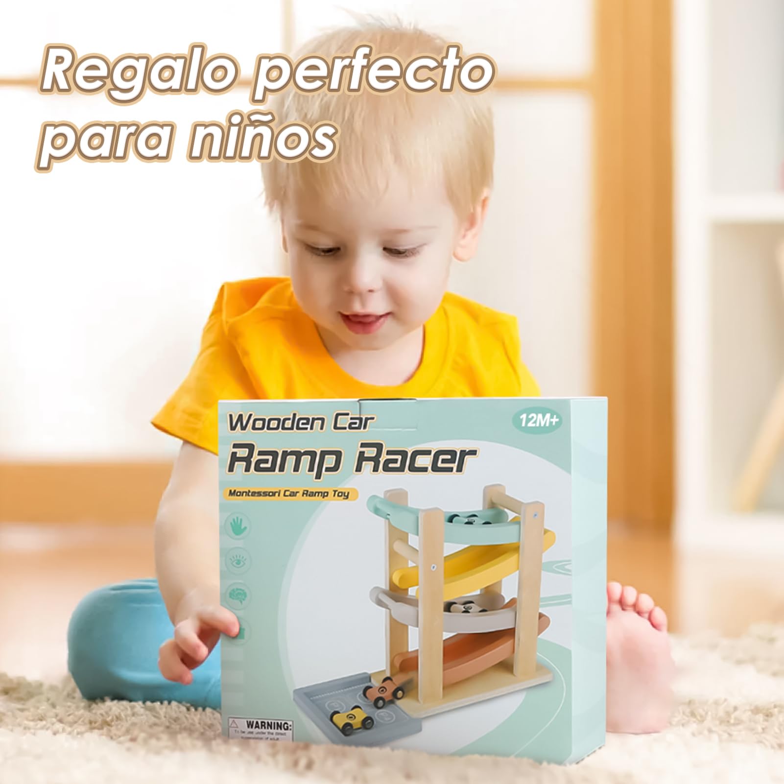 Vanplay Montessori Juguete a Partir de 1 año para Coche, Pista de Bolas, Madera, a Partir de 1, 2 años, Juguete de Madera, Regalo para 1 2 años, niño