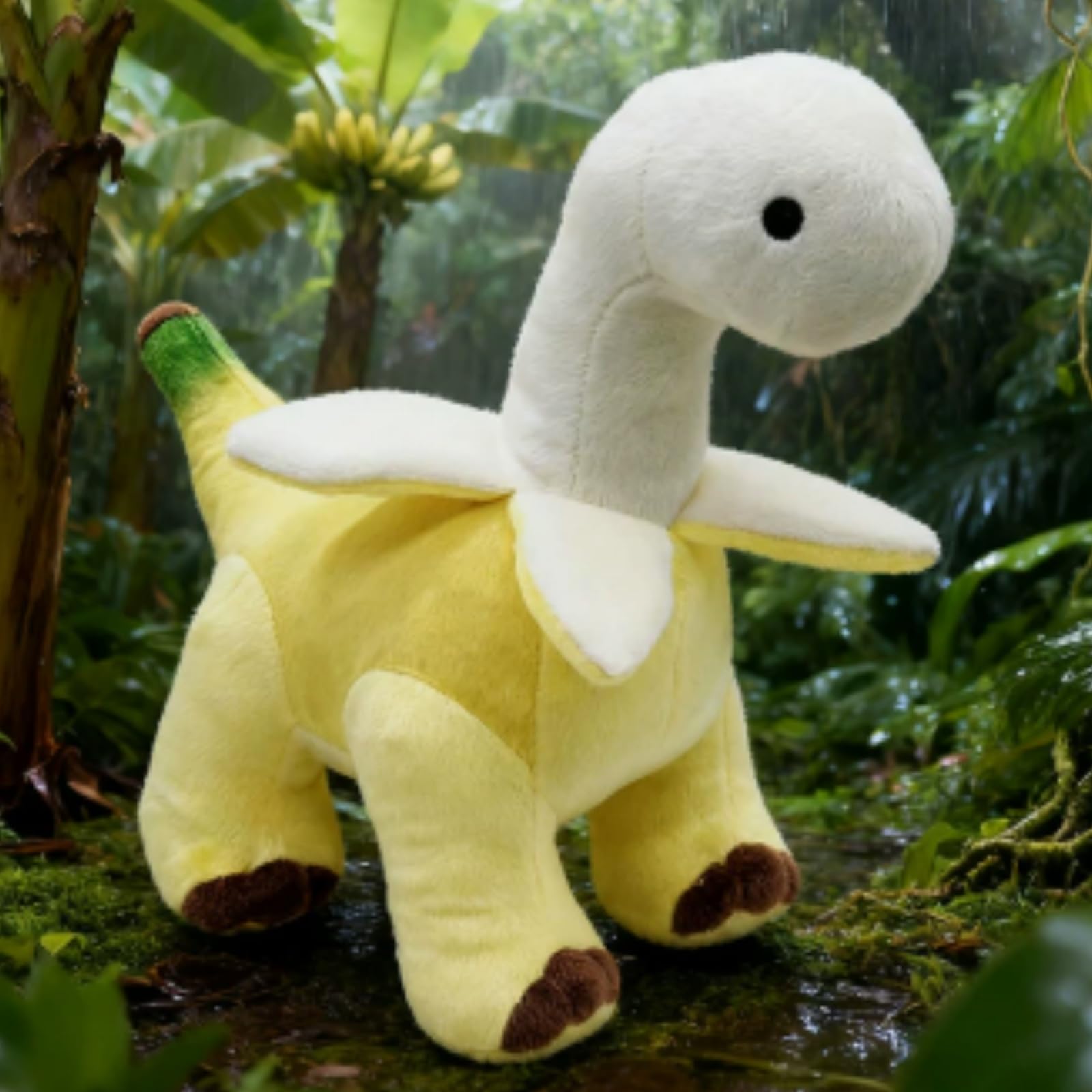 Tikwisdom Italian Brainrot Plush Toy, Soft Banana Dinosaur Stuffed Animal Toy, Soft Dino Plush Ornament Accessory Decoration for Children Boys Girls, Birthday Christmas