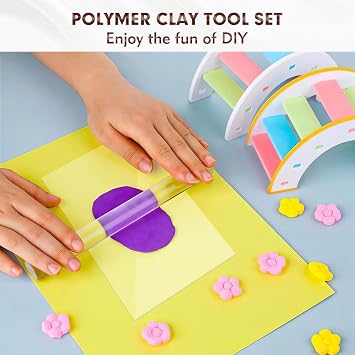 Polymer Clay Fimo Kit, 2 Acrylic Clay Rollers with Acrylic Board