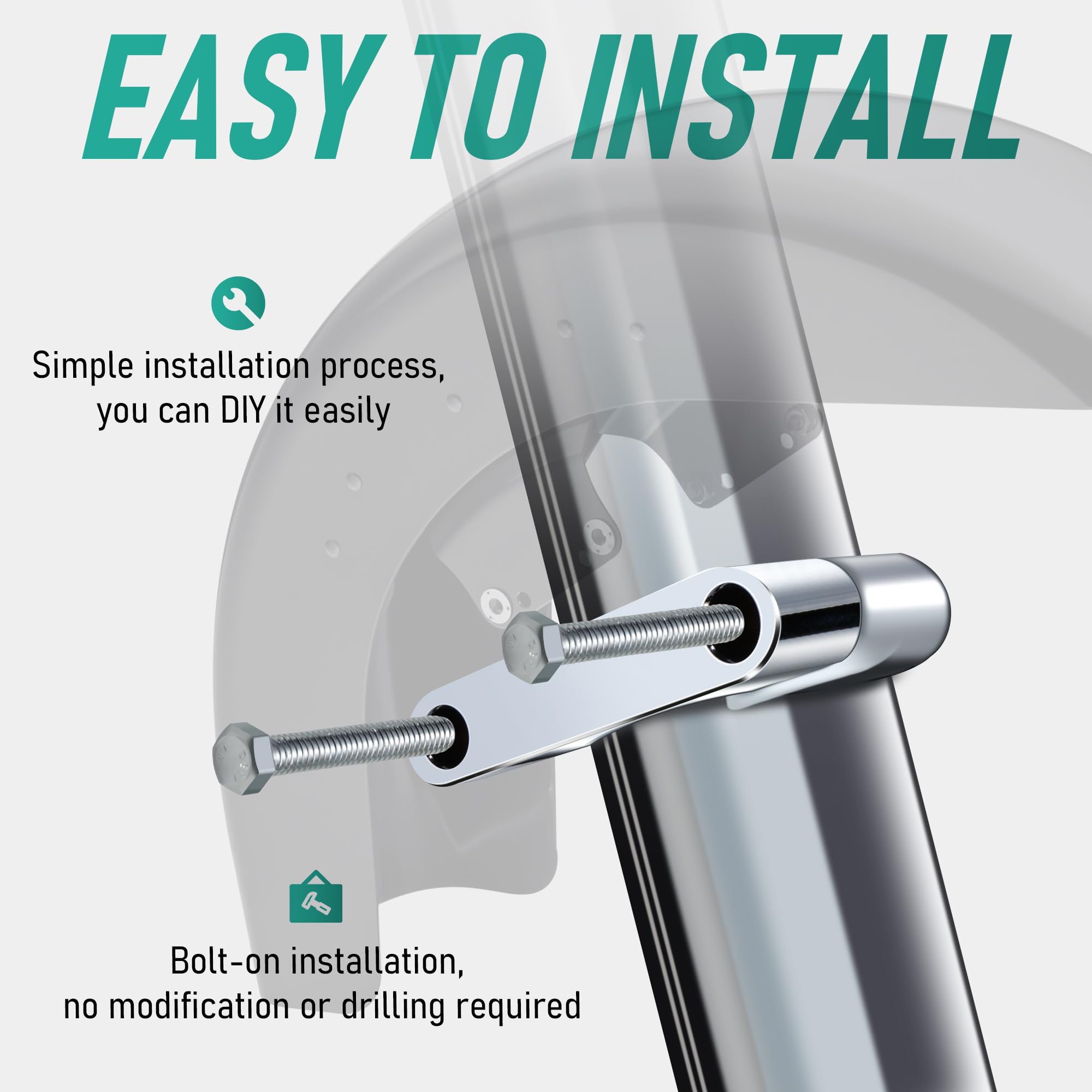 MoKitDora 1" Wide Front Fender Spacers Mount Kit For 21" 23" 26" Wrap Wheel Compatible With 1997-2013 Harley Touring Road King Street Road Electra