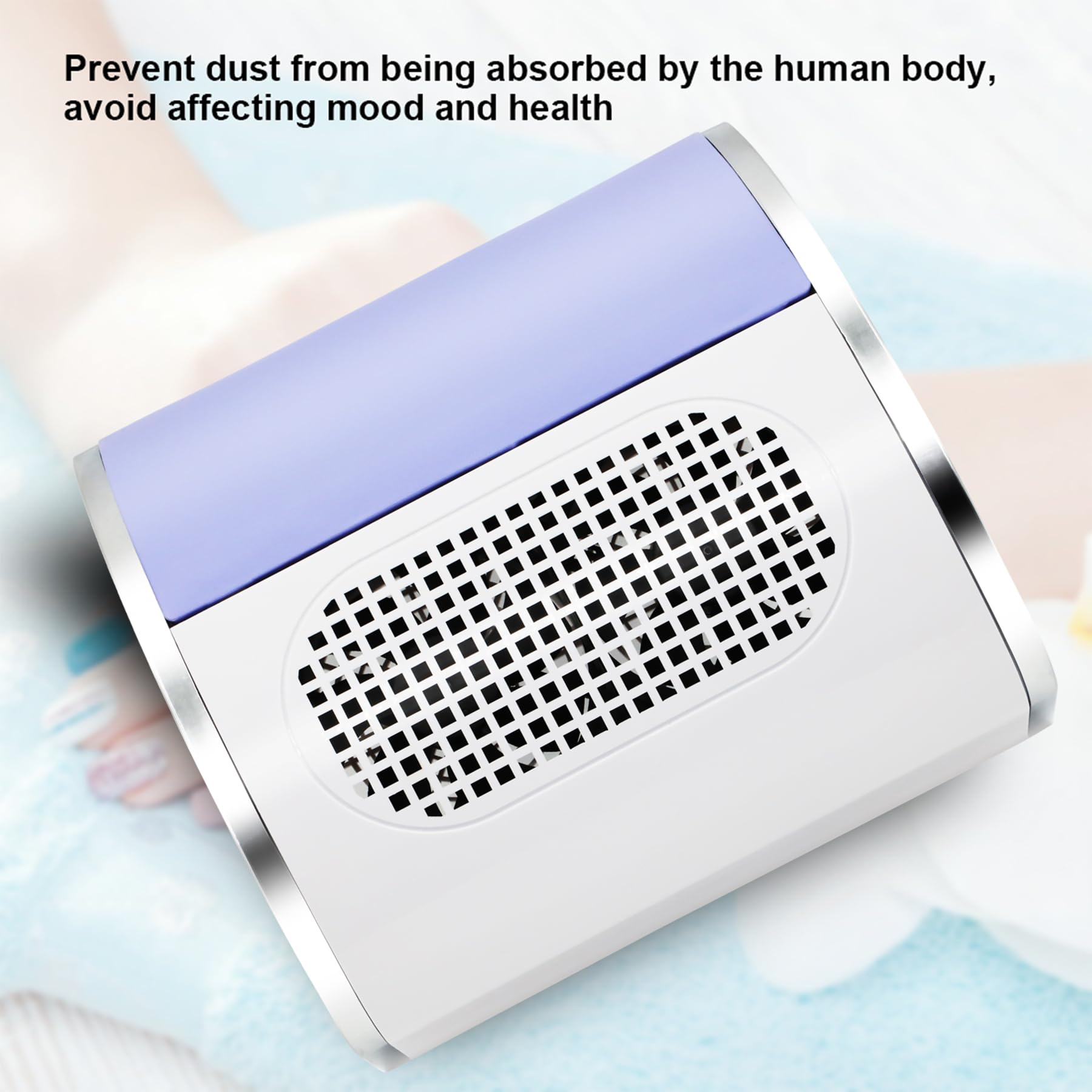 80W Aspiratore Professionale per Unghie con 2 Ventole, Aspiratore Unghie Low Noise, Aspiratore Unghie Professionale con Due Sacchetti per La Polvere, Adatto per Casa e Salone di Bellezza