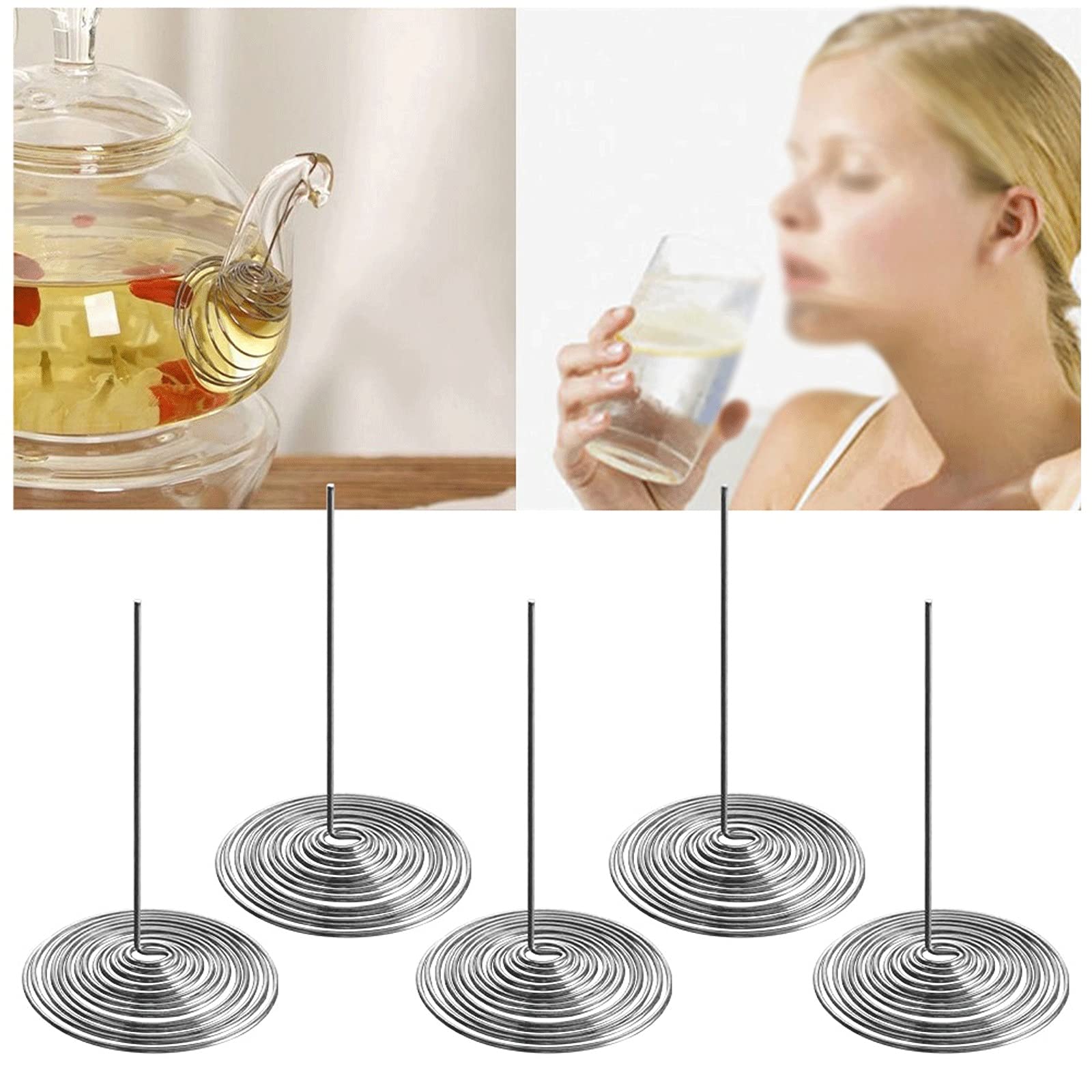 Colador de té, 2 piezas, herramienta de cocina de acero inoxidable duradero, accesorios de infusor de té, boquilla de resorte, filtro de tetera portátil, repuesto
