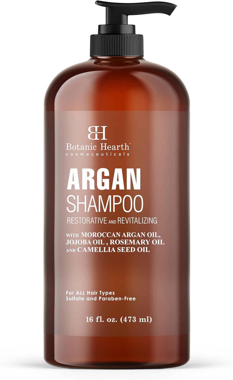 Botanic Hearth Argan Shampoo, Hydrating & Volumizing, Sulfate & Paraben Free, All Hair Types & Color Treated Hair, Men and Women 16 fl oz