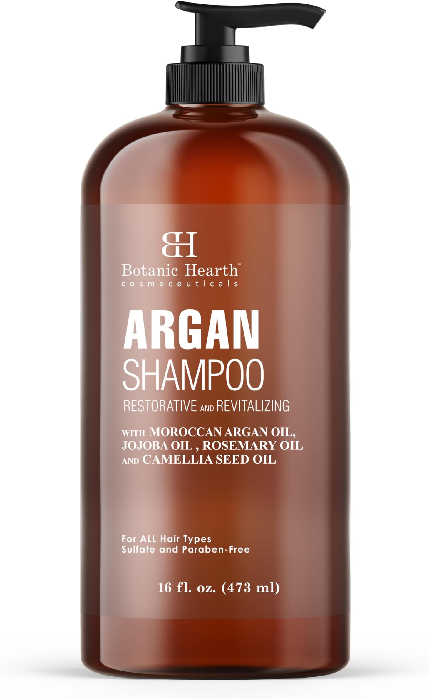Botanic Hearth Argan Shampoo, Hydrating & Volumizing, Sulfate & Paraben Free, All Hair Types & Color Treated Hair, Men and Women 16 fl oz