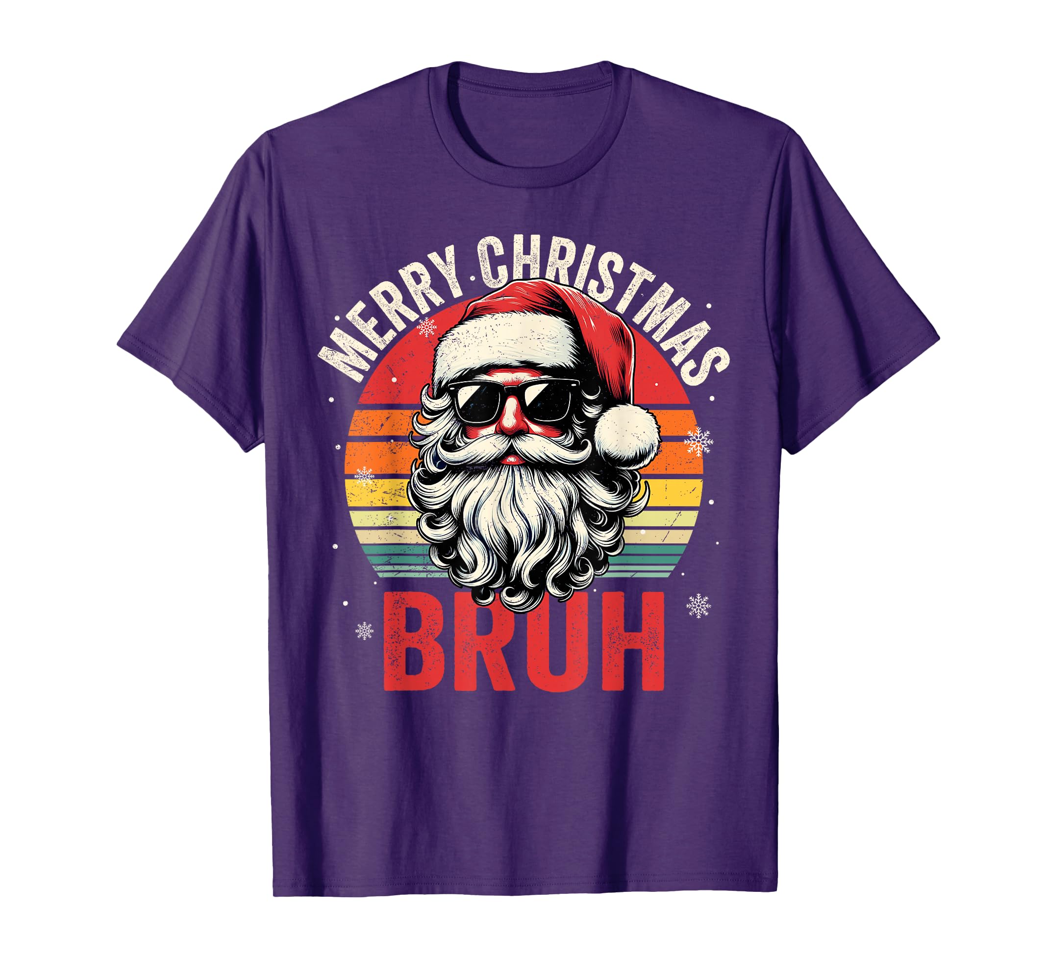 Merry Christmas Bruh Funny Santa Claus Groovy Men Women Kid T-Shirt