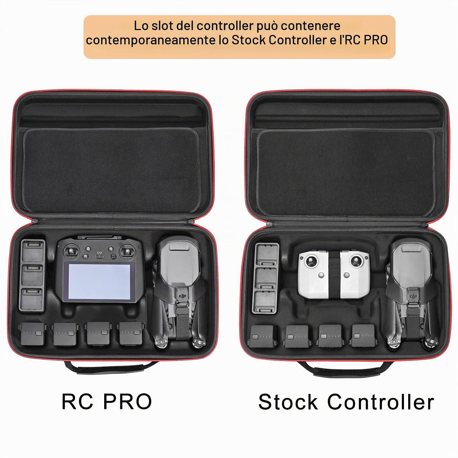RLSOCO Custodia per DJI Mavic 3 Classic/Mavic 3 Fly More Combo/Cine Premium Combo, adatta per Corpo Mavic 3, DJI RC Pro o DJI RC Controller,Batterie, Caricabatterie, Eliche, Nero, Custodia, nero,