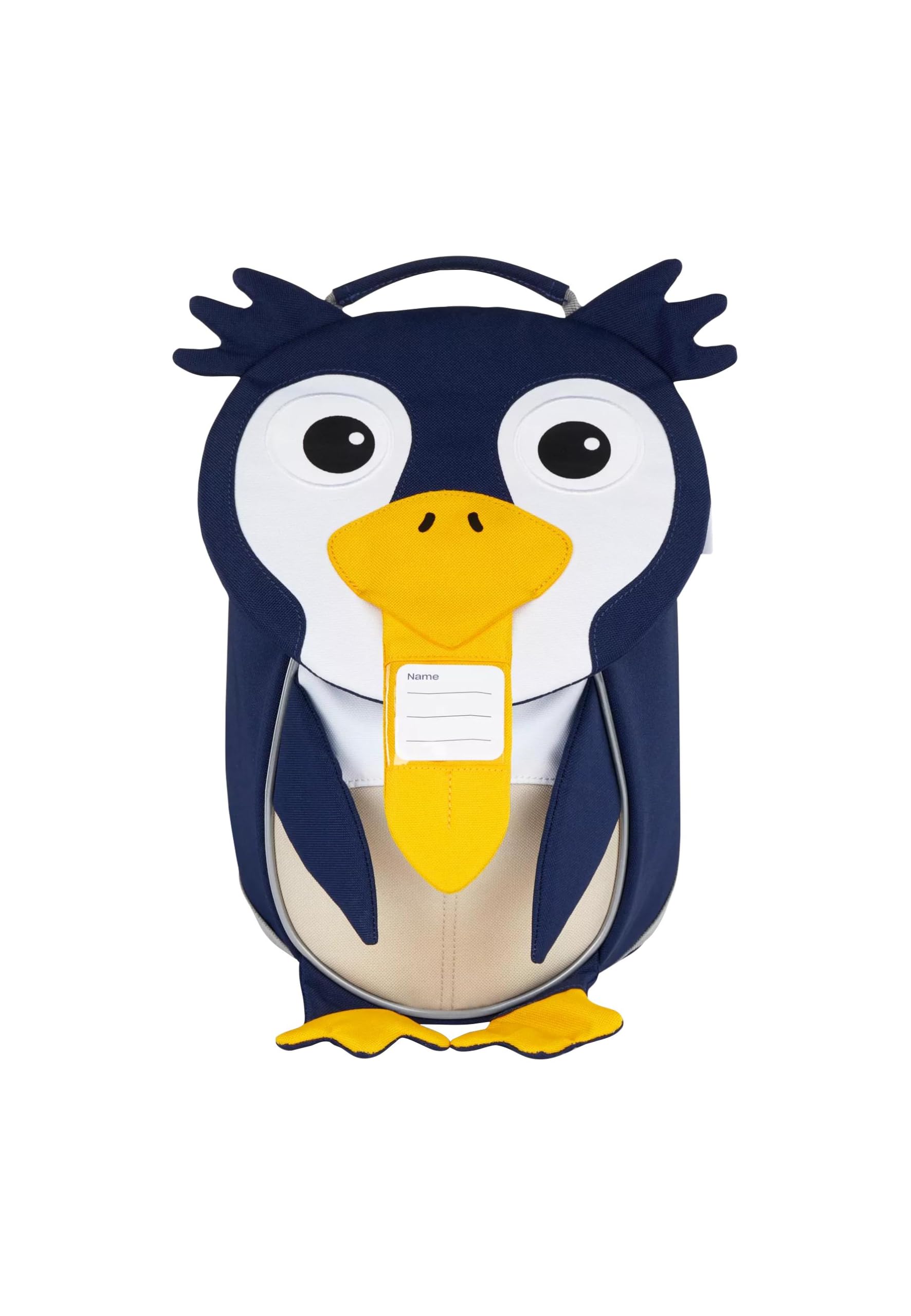 Affenzahn Kleiner Freund Kindergarten-Rucksack für 1-3 Jährige Ergonomisch Reflektierend Ziehzunge mit Namensschild Pinguin - Braun