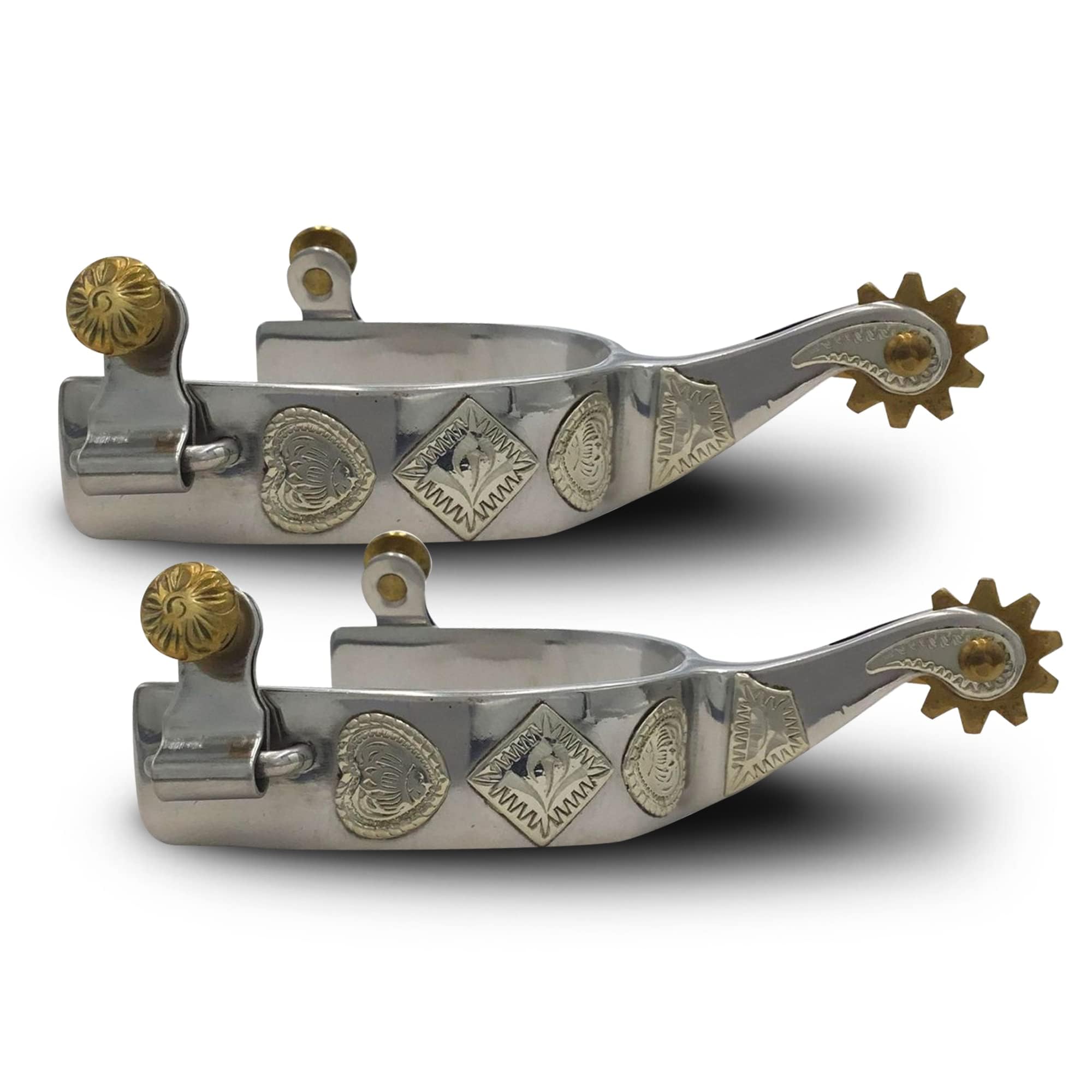 Colorado Saddlery The Gambler Spurs for Men - Stainless Steel, Stylish Boot Spurs with 10 Point Rowels - Perfect for Trail Riding, Horse Tack, Outfitting - Comes in a Pair