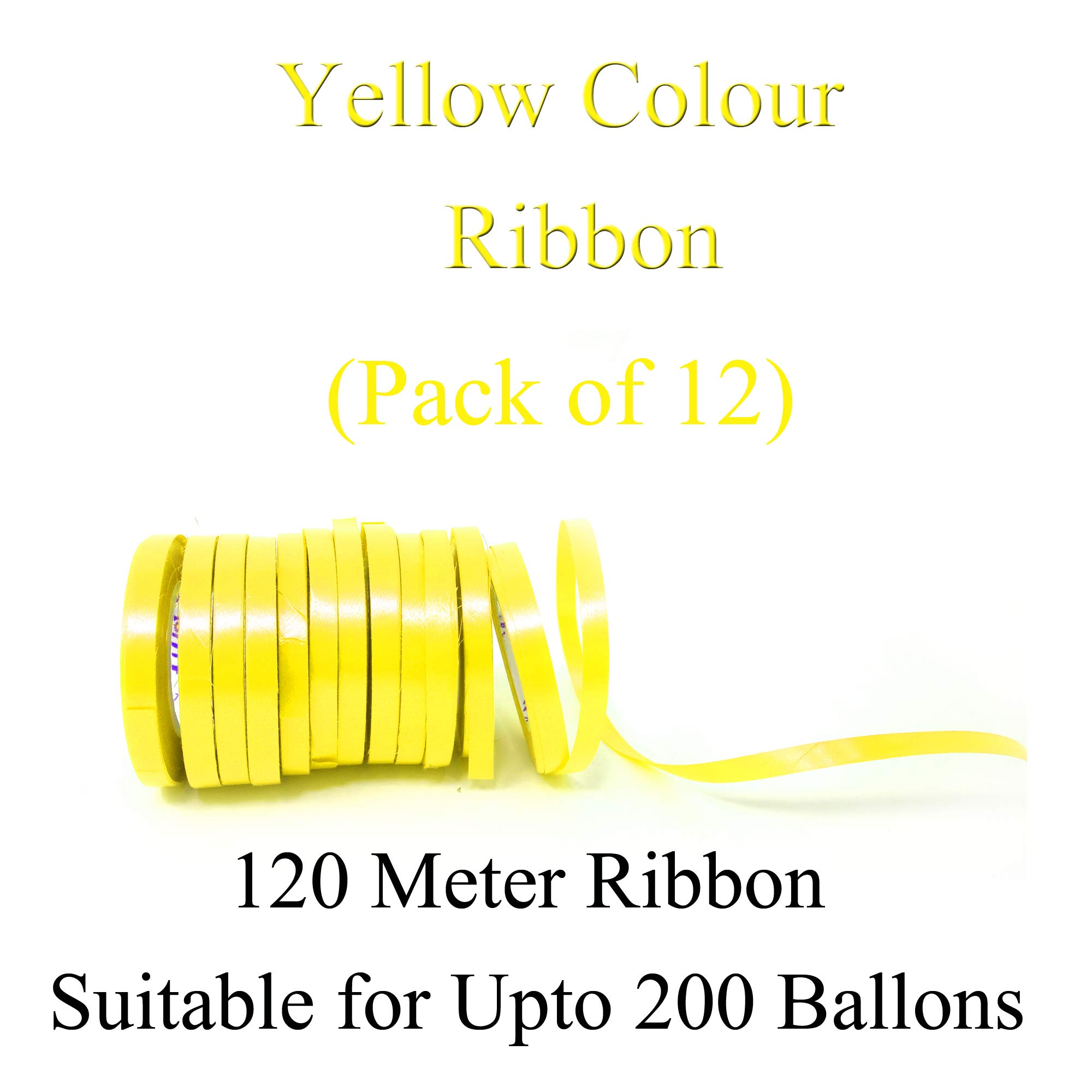 AMFIN® Curling Ribbons for Balloons - Yellow (Pack 12)